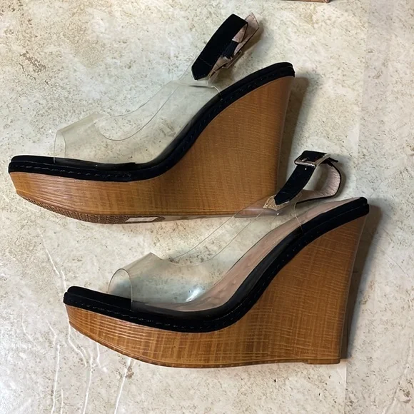 DBDK clear plastic wedge heels size 10 - Picture 3 of 5